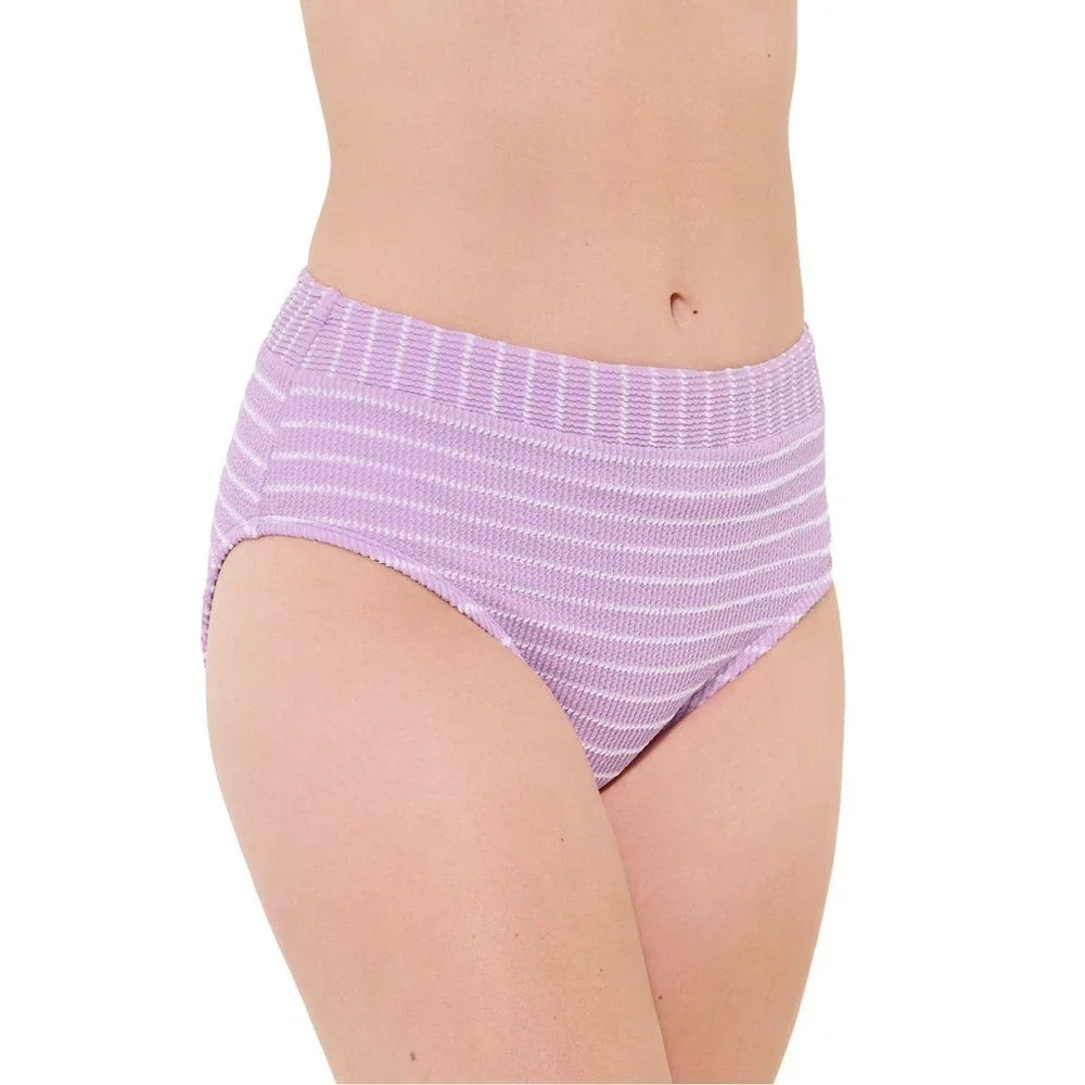 Freshwater Ribbed Bralette Top High Waisted‎ Bikini Size XXL (20) NWT Lilac